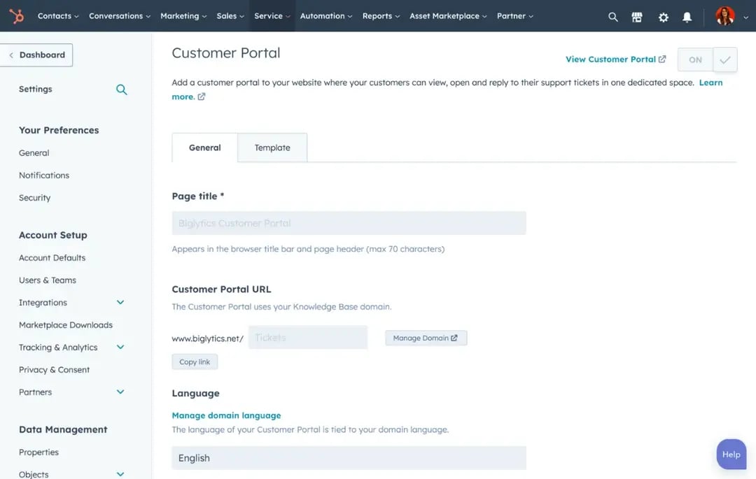 customer-portal-hubspot-settings